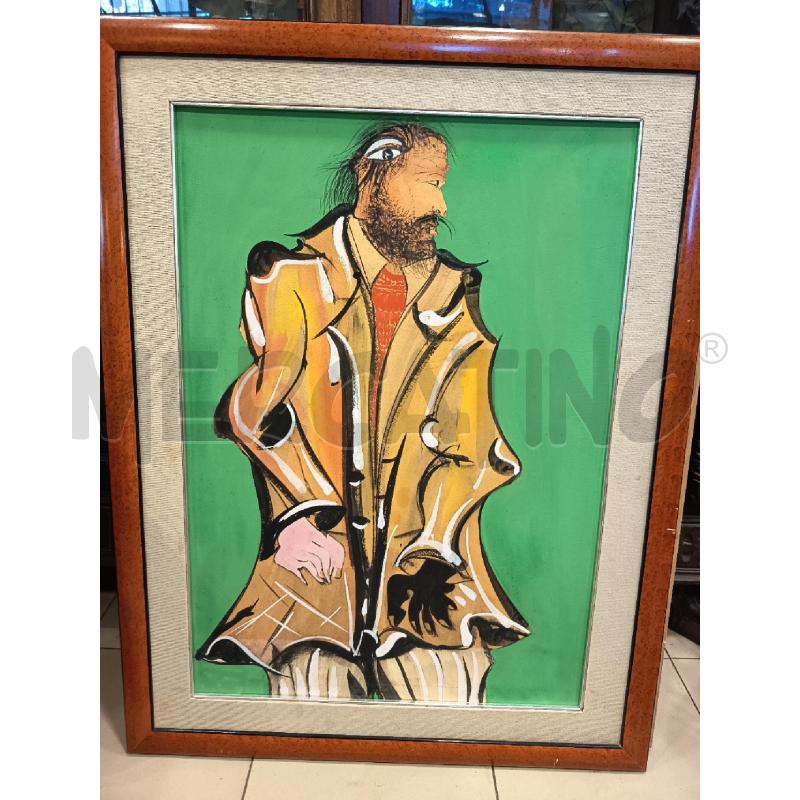QUADRO ACRILICO SU CARTONE FIGURA UOMO ASTRATTO | Mercatino dell'Usato Roma porta maggiore 1