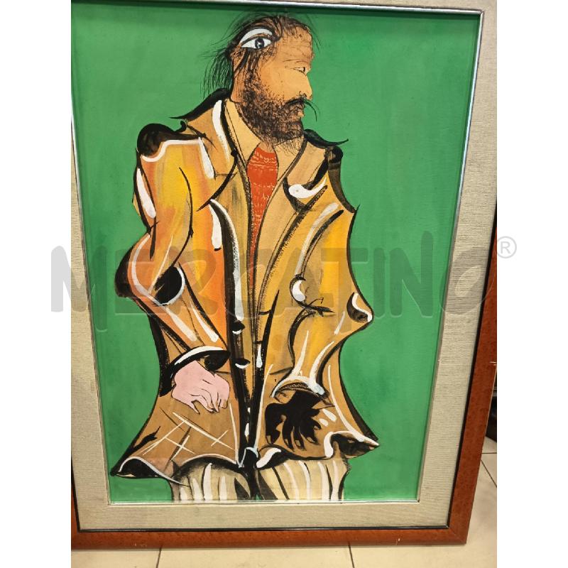 QUADRO ACRILICO SU CARTONE FIGURA UOMO ASTRATTO | Mercatino dell'Usato Roma porta maggiore 2