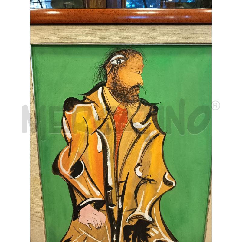 QUADRO ACRILICO SU CARTONE FIGURA UOMO ASTRATTO | Mercatino dell'Usato Roma porta maggiore 3
