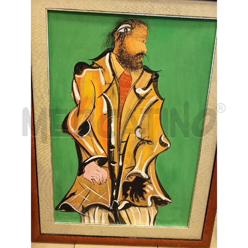 QUADRO ACRILICO SU CARTONE FIGURA UOMO ASTRATTO | Mercatino dell'Usato Roma porta maggiore 4
