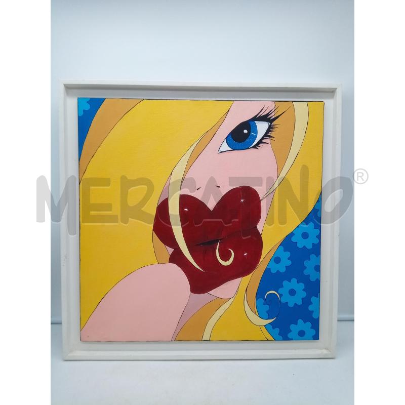 QUADRO ACRILICO SU TELA GINA FLOWER POWER  | Mercatino dell'Usato Roma porta maggiore 1