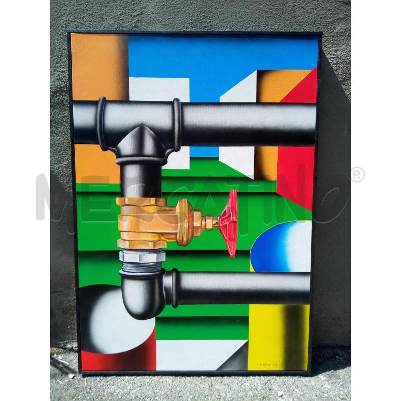 QUADRO ACRILICO SU TELA  IMPIANTO IDRAULICO  | Mercatino dell'Usato Roma porta maggiore 1