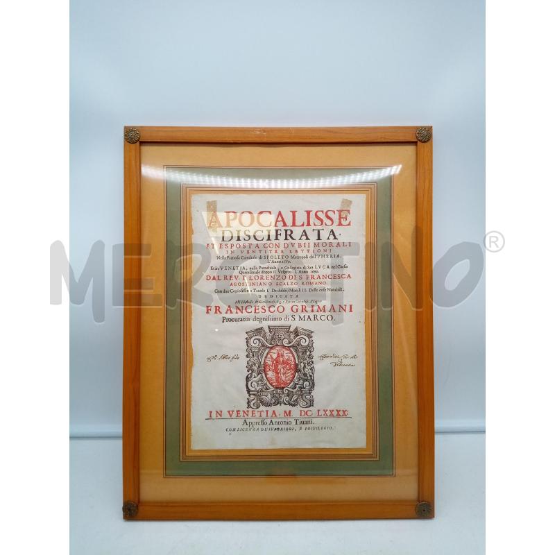 QUADRO APOCALISSE DISCIFRATA EPOCA  | Mercatino dell'Usato Roma porta maggiore 1