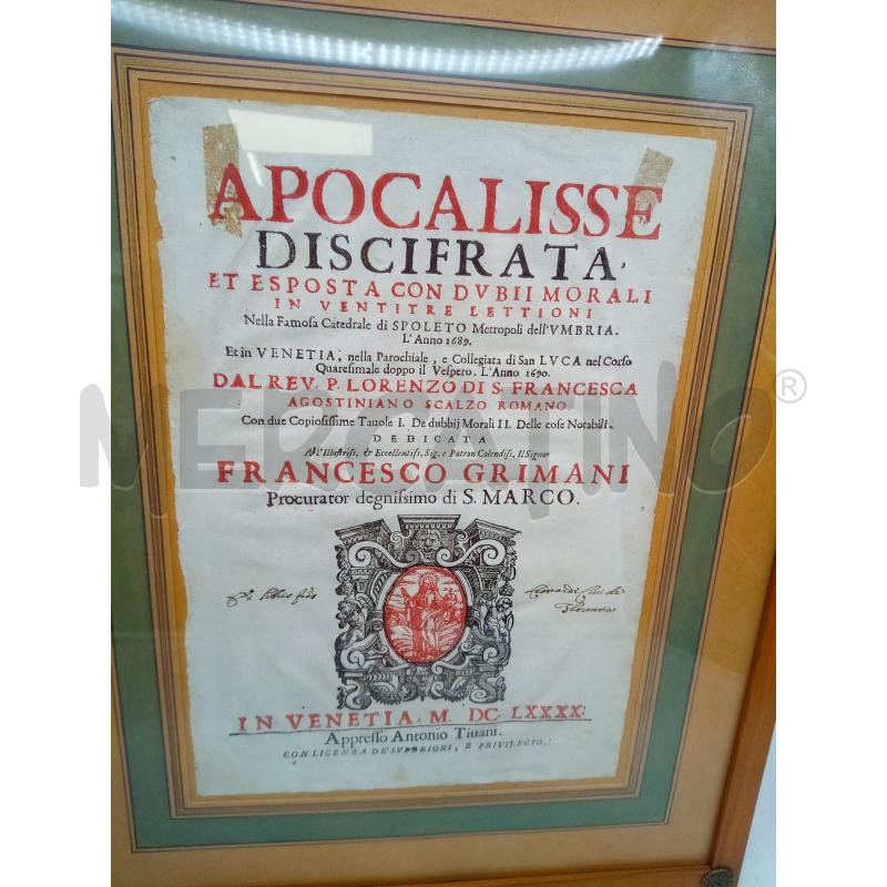 QUADRO APOCALISSE DISCIFRATA EPOCA  | Mercatino dell'Usato Roma porta maggiore 3