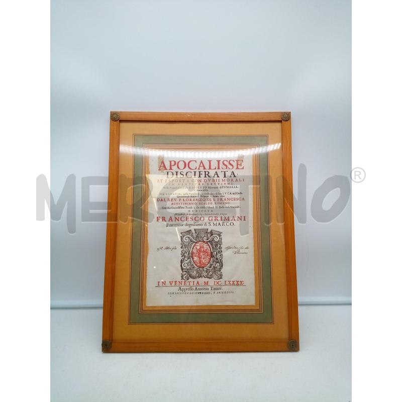 QUADRO APOCALISSE DISCIFRATA EPOCA  | Mercatino dell'Usato Roma porta maggiore 4