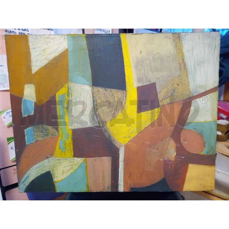 QUADRO ASTRATTO GEOMETRIE TONI OCRA GIALLO | Mercatino dell'Usato Roma porta maggiore 1