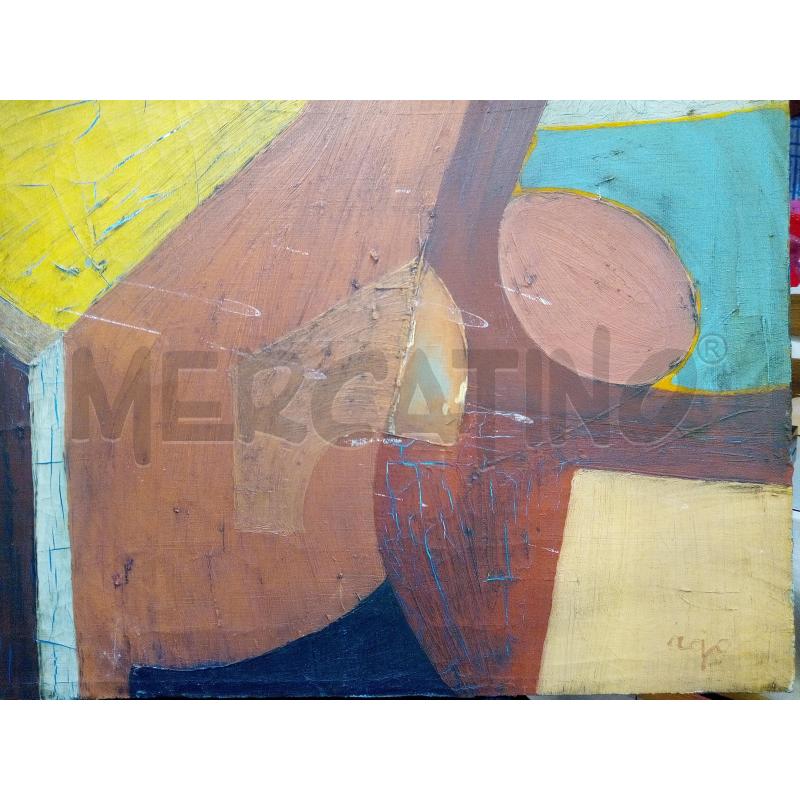 QUADRO ASTRATTO GEOMETRIE TONI OCRA GIALLO | Mercatino dell'Usato Roma porta maggiore 3