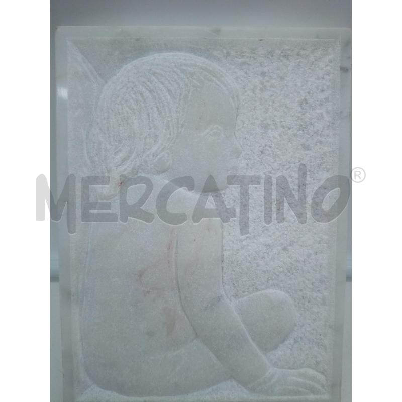 QUADRO BASSORIL MARMO BIMBO SEDUTO  | Mercatino dell'Usato Roma porta maggiore 2
