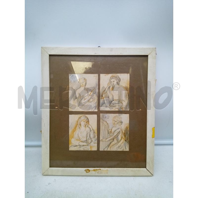 QUADRO BOZZETTI FIGURE FEMMINILI | Mercatino dell'Usato Roma porta maggiore 1