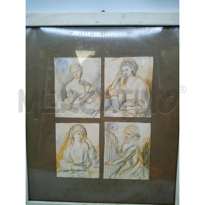 QUADRO BOZZETTI FIGURE FEMMINILI | Mercatino dell'Usato Roma porta maggiore 2