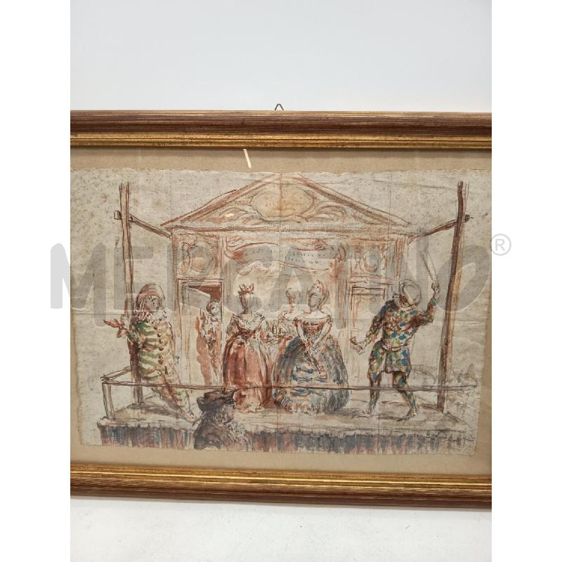 QUADRO BOZZETTO CARNEVALE DI VENEZIA  | Mercatino dell'Usato Roma porta maggiore 3