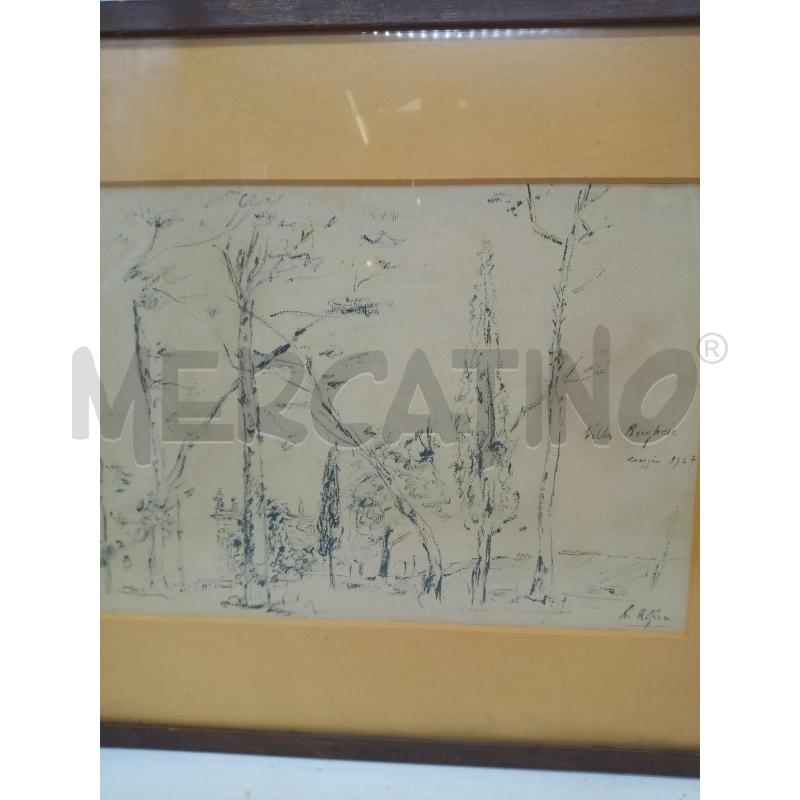 QUADRO BOZZETTO MATITA VILLA BORGHESE  | Mercatino dell'Usato Roma porta maggiore 3
