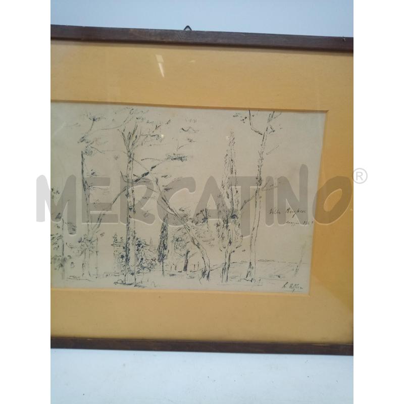 QUADRO BOZZETTO MATITA VILLA BORGHESE  | Mercatino dell'Usato Roma porta maggiore 4
