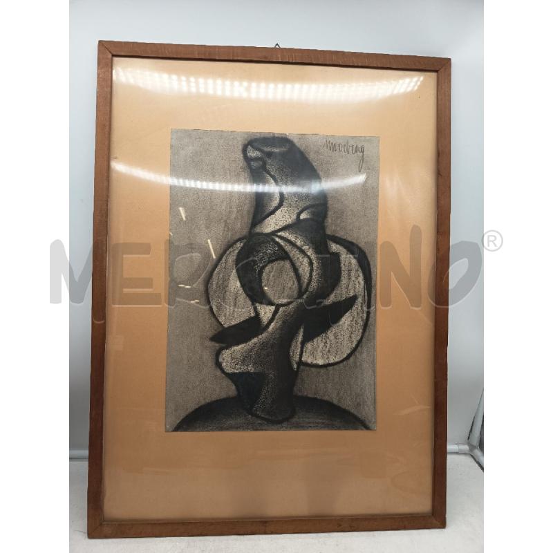 QUADRO CARBONCINO ASTRATTO | Mercatino dell'Usato Roma porta maggiore 1