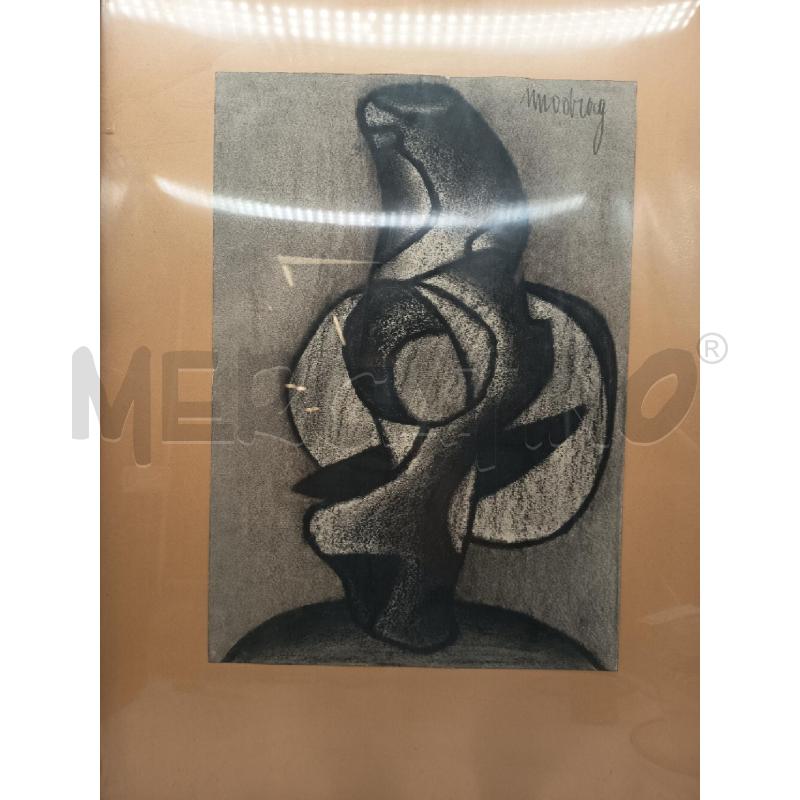 QUADRO CARBONCINO ASTRATTO | Mercatino dell'Usato Roma porta maggiore 2