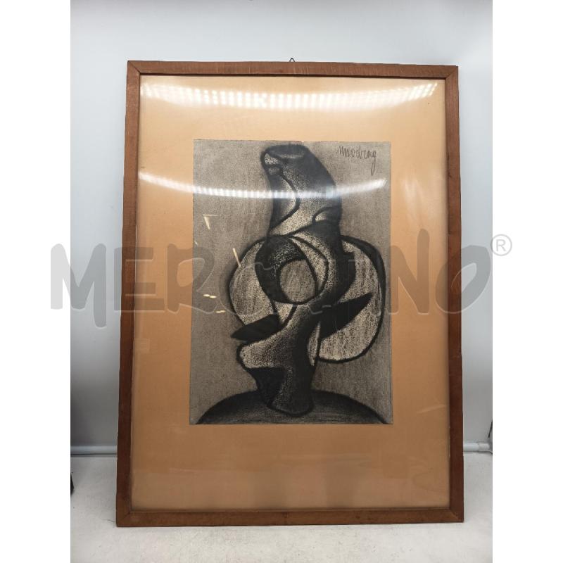 QUADRO CARBONCINO ASTRATTO | Mercatino dell'Usato Roma porta maggiore 3