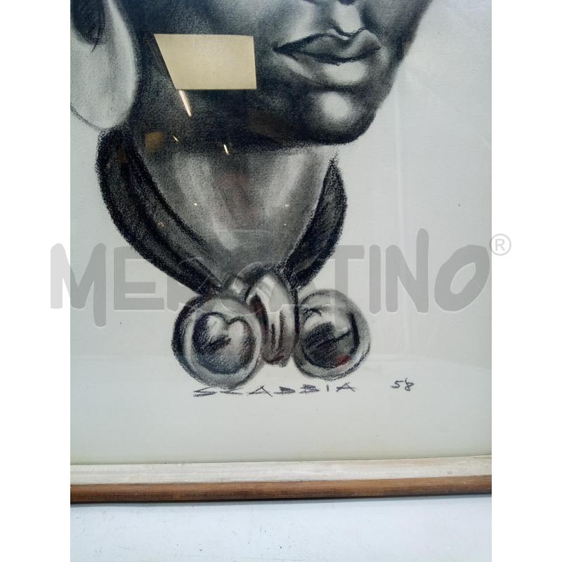 QUADRO CARBONCINO VOLTO DONNA AFRO | Mercatino dell'Usato Roma porta maggiore 4