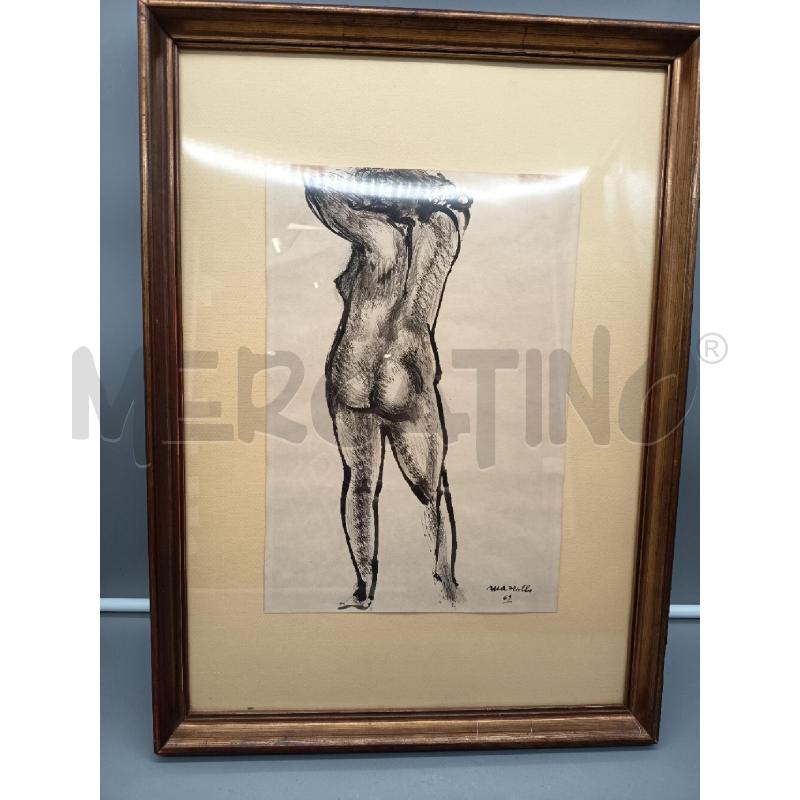 QUADRO CHINA SU CARTA NUDO DI DONNA SCHIENA | Mercatino dell'Usato Roma porta maggiore 1