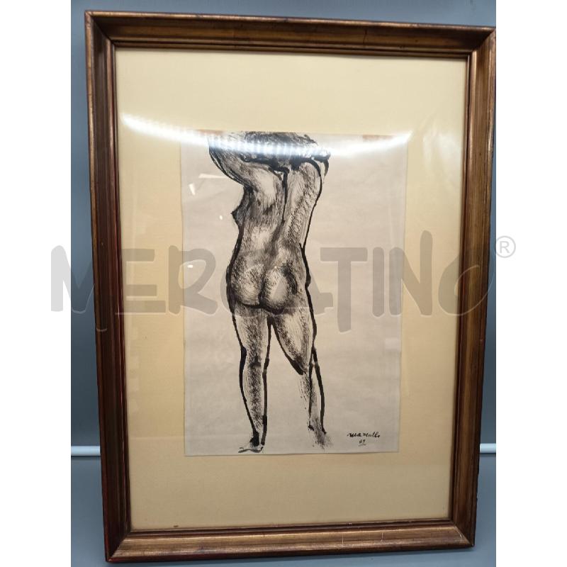 QUADRO CHINA SU CARTA NUDO DI DONNA SCHIENA | Mercatino dell'Usato Roma porta maggiore 4
