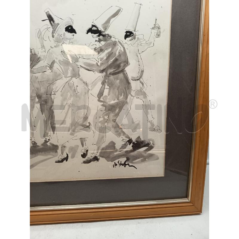 QUADRO CHINA SU CARTA PERSONAGGI MASCHERATI | Mercatino dell'Usato Roma porta maggiore 2