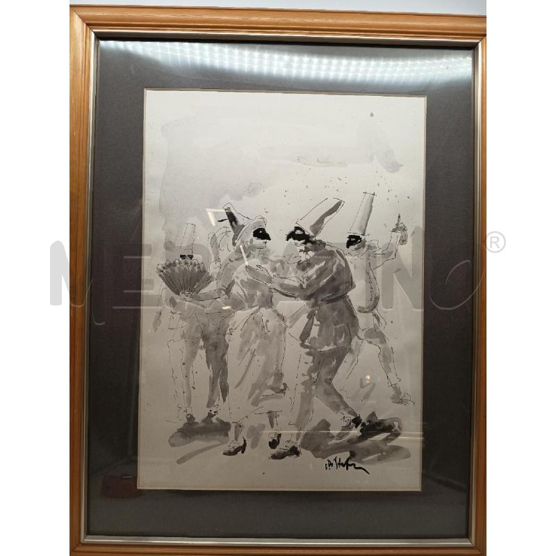 QUADRO CHINA SU CARTA PERSONAGGI MASCHERATI | Mercatino dell'Usato Roma porta maggiore 3
