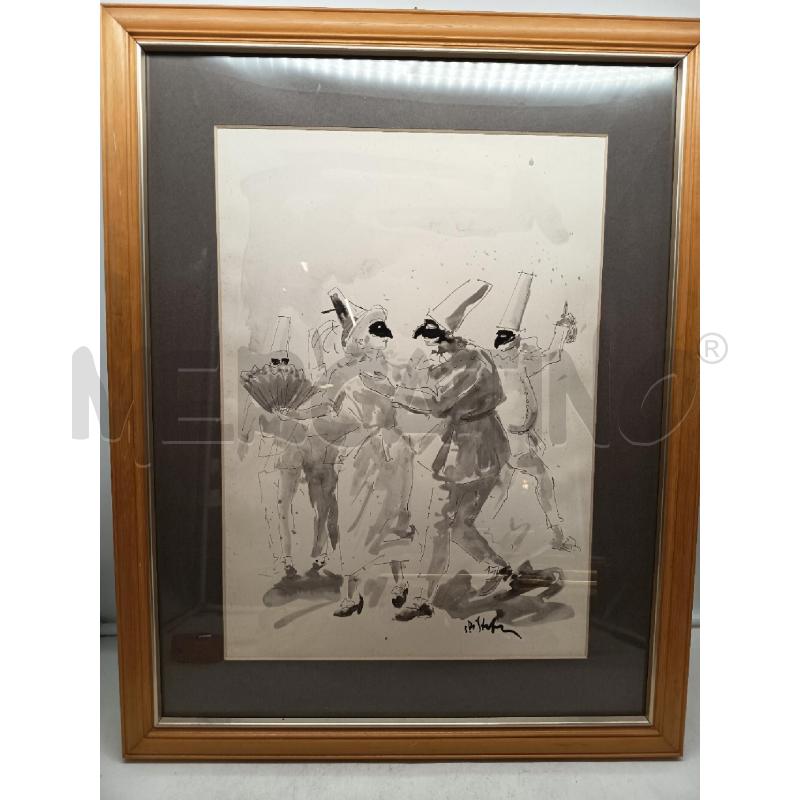 QUADRO CHINA SU CARTA PERSONAGGI MASCHERATI | Mercatino dell'Usato Roma porta maggiore 4