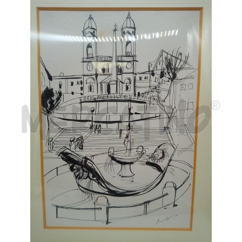 QUADRO CHINA SU CARTA TRINITA DEI MONTI  | Mercatino dell'Usato Roma porta maggiore 2