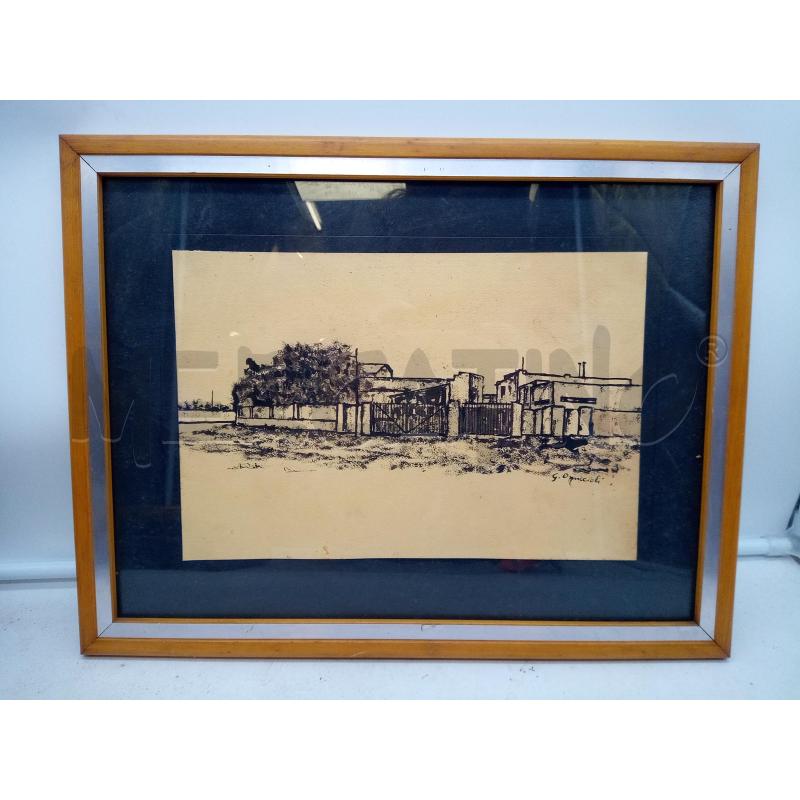 QUADRO CHINA SU CARTA VEDUTA CASE | Mercatino dell'Usato Roma porta maggiore 1