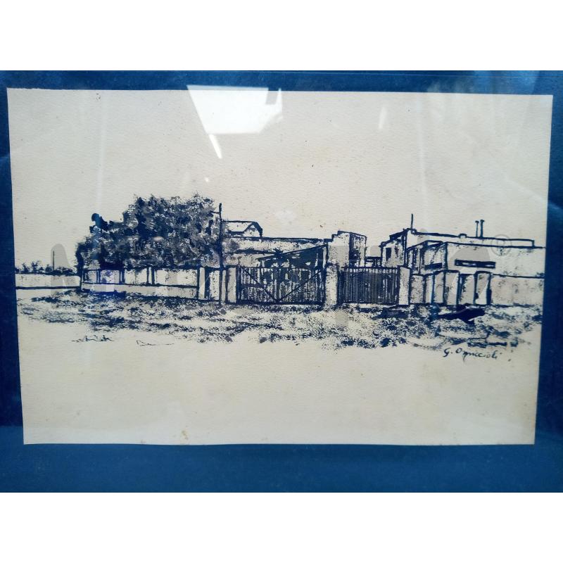 QUADRO CHINA SU CARTA VEDUTA CASE | Mercatino dell'Usato Roma porta maggiore 2