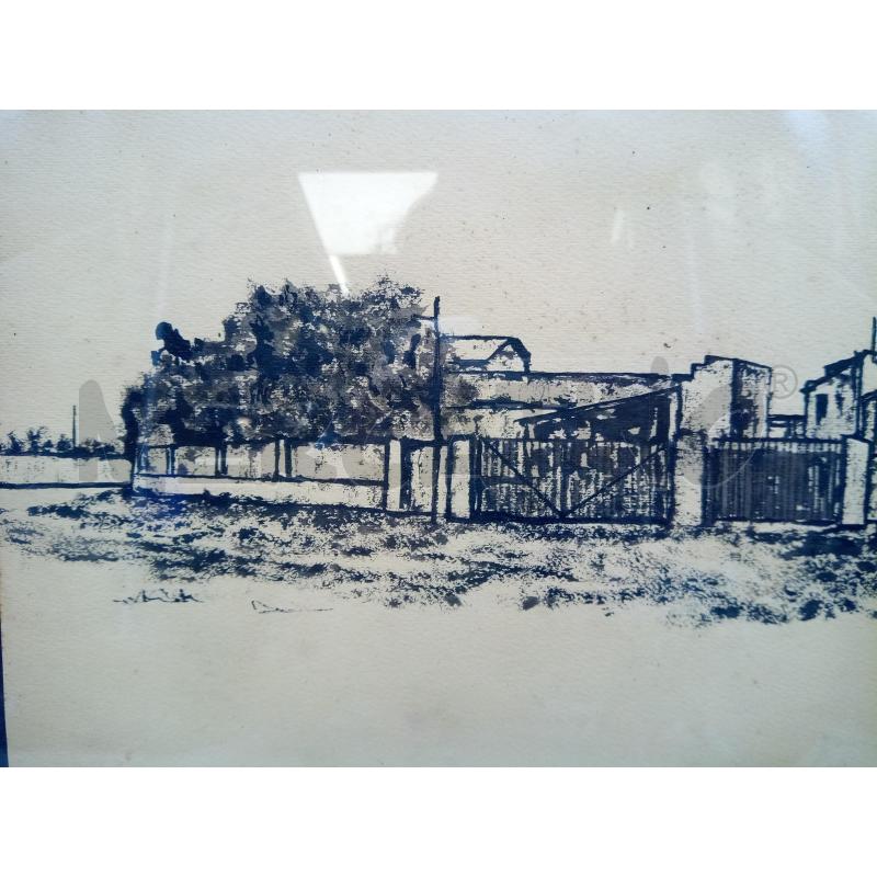 QUADRO CHINA SU CARTA VEDUTA CASE | Mercatino dell'Usato Roma porta maggiore 4