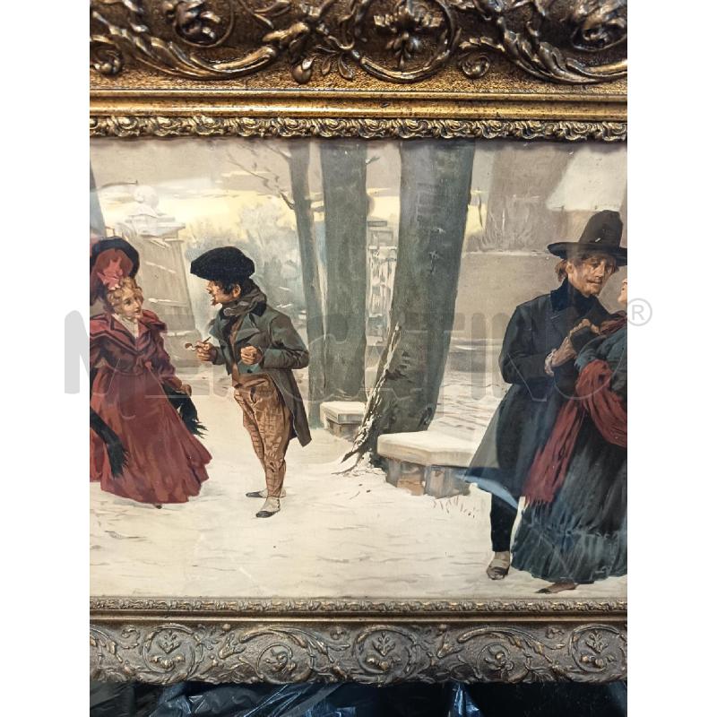 QUADRO CROMOLITO SCENA CORTEGGIAMENTO  | Mercatino dell'Usato Roma porta maggiore 1