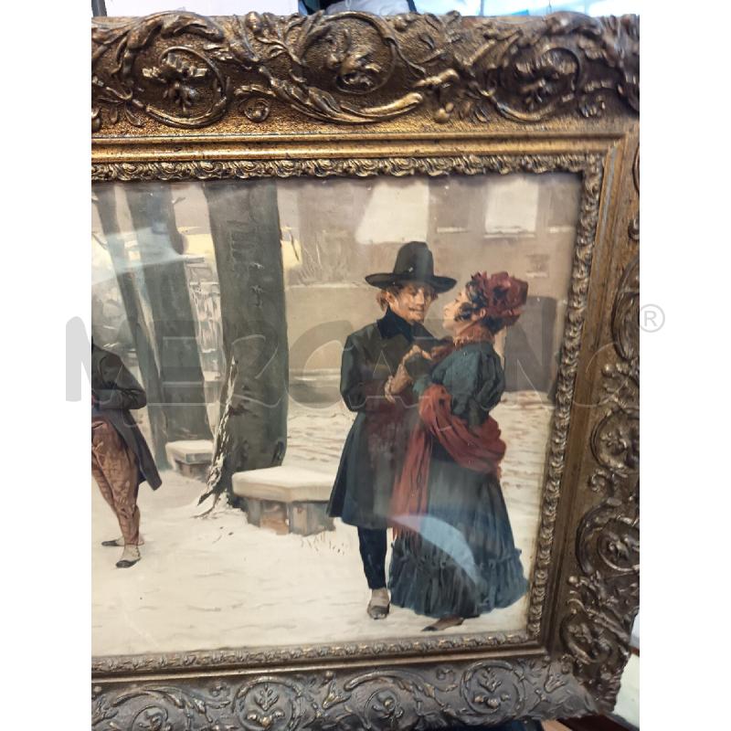 QUADRO CROMOLITO SCENA CORTEGGIAMENTO  | Mercatino dell'Usato Roma porta maggiore 2