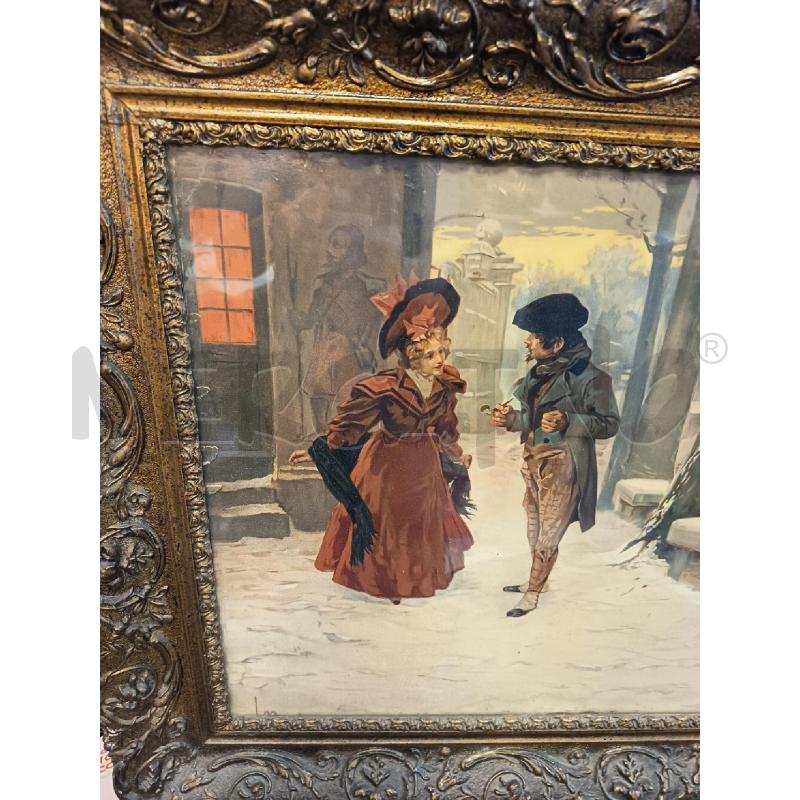 QUADRO CROMOLITO SCENA CORTEGGIAMENTO  | Mercatino dell'Usato Roma porta maggiore 3