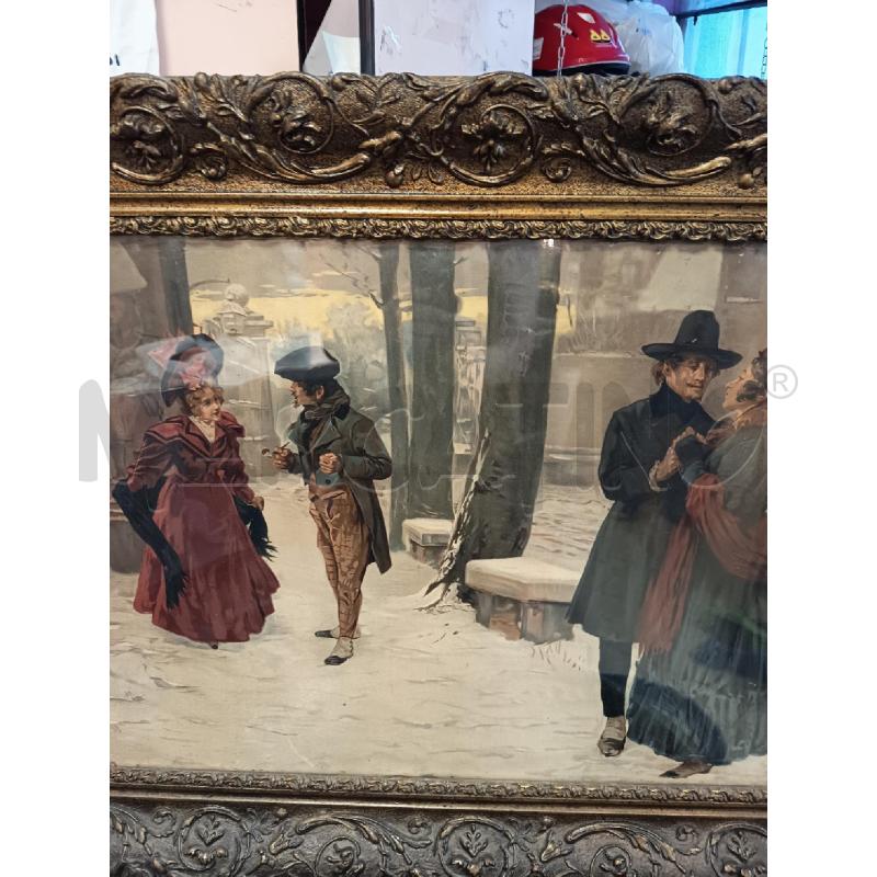 QUADRO CROMOLITO SCENA CORTEGGIAMENTO  | Mercatino dell'Usato Roma porta maggiore 5