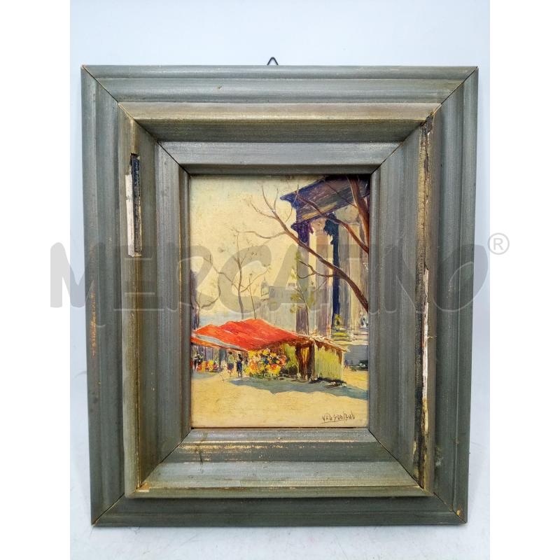 QUADRO DIPINTO SU MATTONELLA SCORCIO MERCATO COLONNATO | Mercatino dell'Usato Roma porta maggiore 1