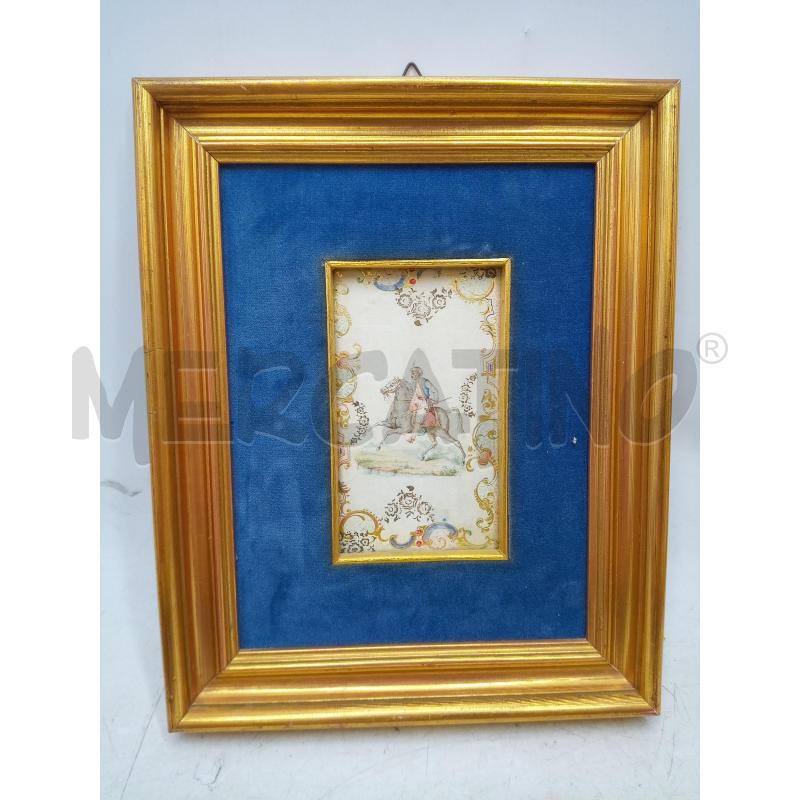 QUADRO DIPINTO SU SETA UOMO PERSIANO A CAVALLO  | Mercatino dell'Usato Roma porta maggiore 1