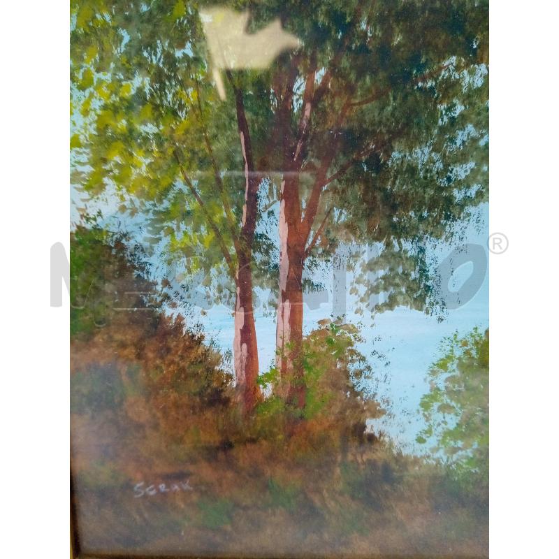 QUADRO GOUACHE ALBERI  | Mercatino dell'Usato Roma porta maggiore 4