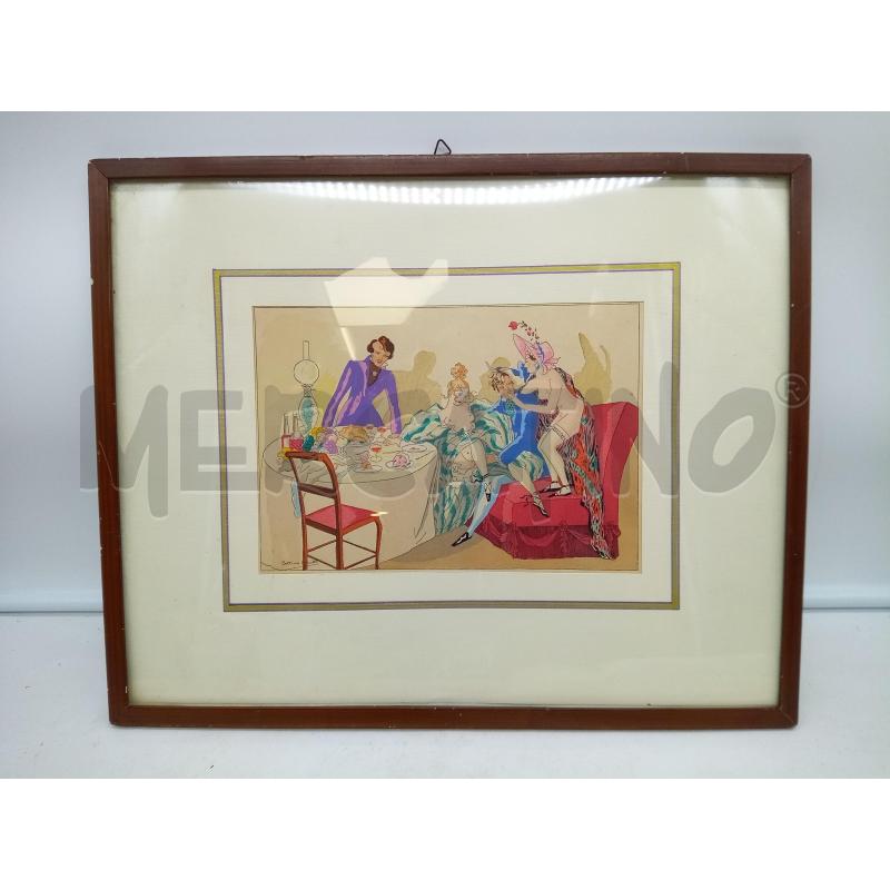 QUADRO GOUACHE CENA EROTICA | Mercatino dell'Usato Roma porta maggiore 1