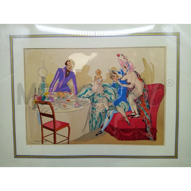 QUADRO GOUACHE CENA EROTICA | Mercatino dell'Usato Roma porta maggiore 2