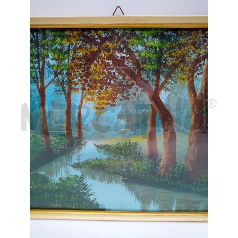 QUADRO GOUACHE FIUME TRA ALBERI  | Mercatino dell'Usato Roma porta maggiore 2
