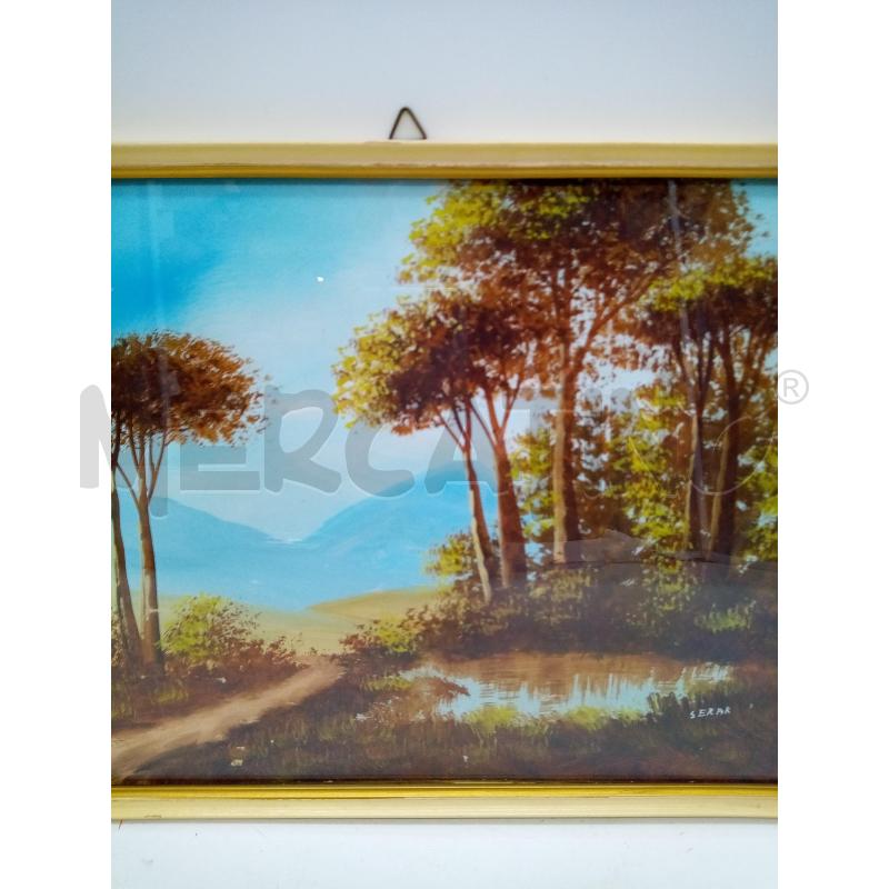 QUADRO GOUACHE PAESAGGGIO LACUSTRE  | Mercatino dell'Usato Roma porta maggiore 4