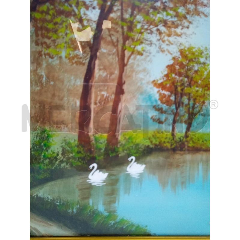 QUADRO GUACHE LAGHETTO CIGNI | Mercatino dell'Usato Roma porta maggiore 4