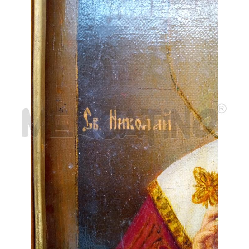 QUADRO ICONA OLIO SU TELA SAN NICOLA | Mercatino dell'Usato Roma porta maggiore 3