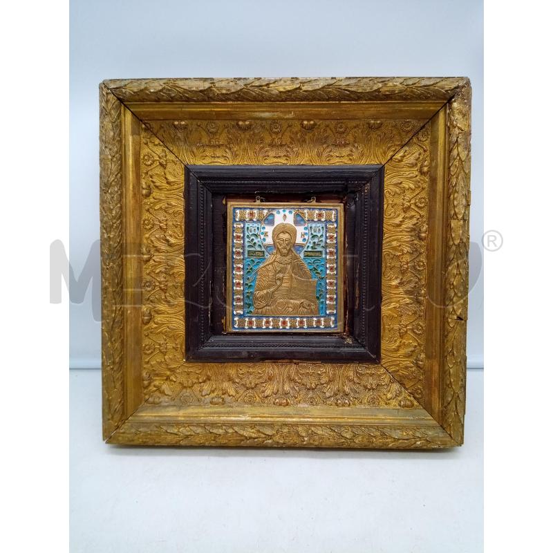 QUADRO ICONA OTTONE SMALTI AZZURRI | Mercatino dell'Usato Roma porta maggiore 1