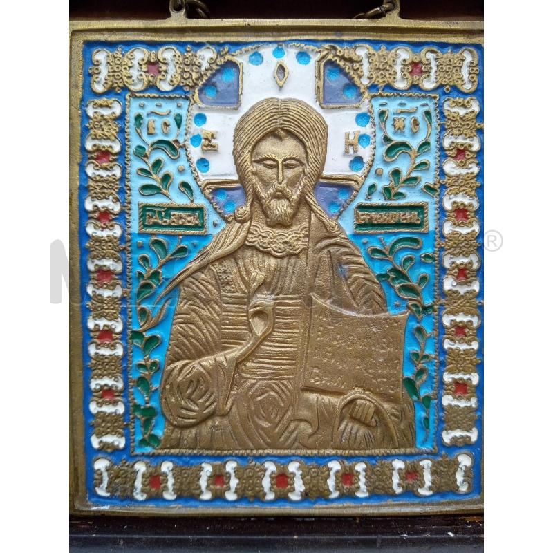 QUADRO ICONA OTTONE SMALTI AZZURRI | Mercatino dell'Usato Roma porta maggiore 3