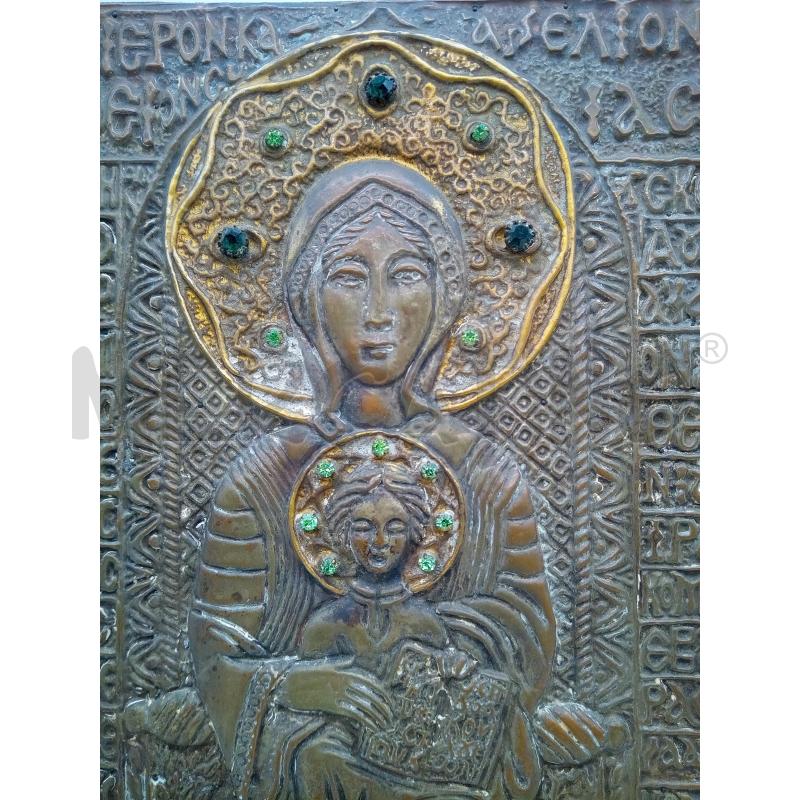 QUADRO ICONA RAME SBALZO MADONNA CON BAMBINO   | Mercatino dell'Usato Roma porta maggiore 2