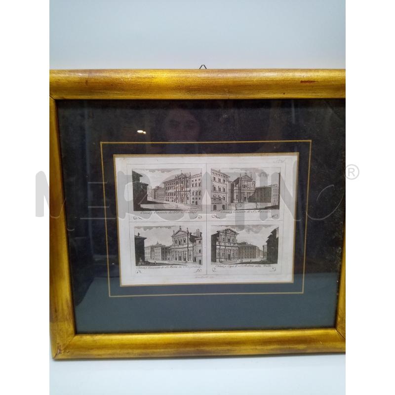 QUADRO INCISIONE 4 VEDUTE ROMA | Mercatino dell'Usato Roma porta maggiore 1