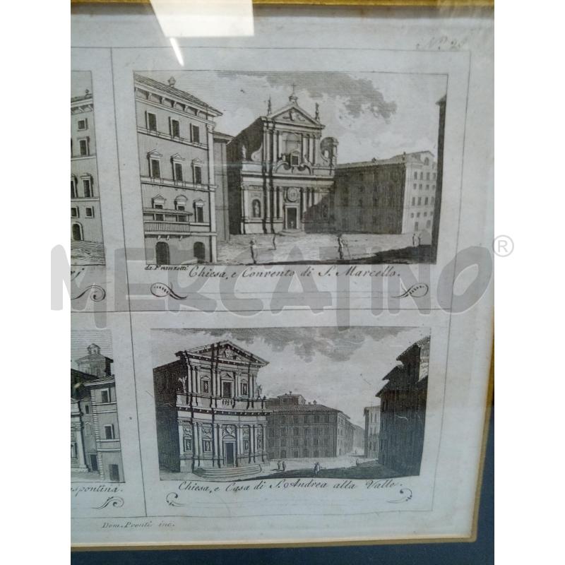 QUADRO INCISIONE 4 VEDUTE ROMA | Mercatino dell'Usato Roma porta maggiore 3