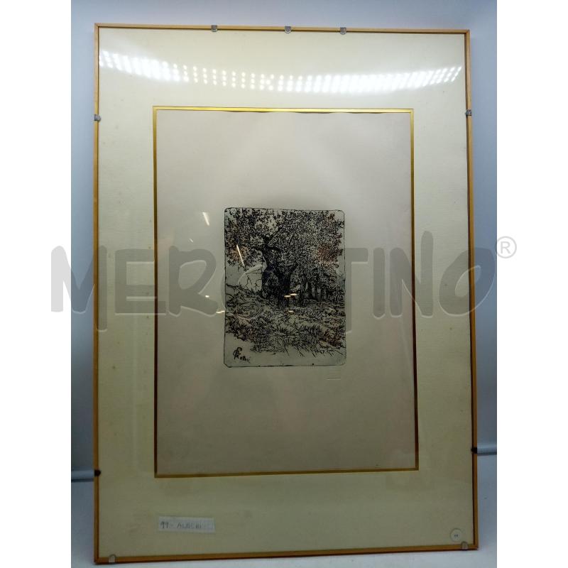 QUADRO INCISIONE ALBERI | Mercatino dell'Usato Roma porta maggiore 1