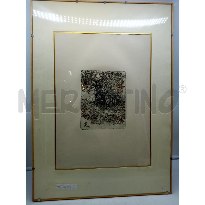 QUADRO INCISIONE ALBERI | Mercatino dell'Usato Roma porta maggiore 5